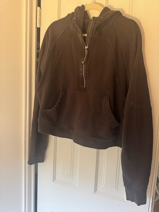 lululemon athletica Tops - lululemon athletica Brown Half-Zip Scuba Hoodie